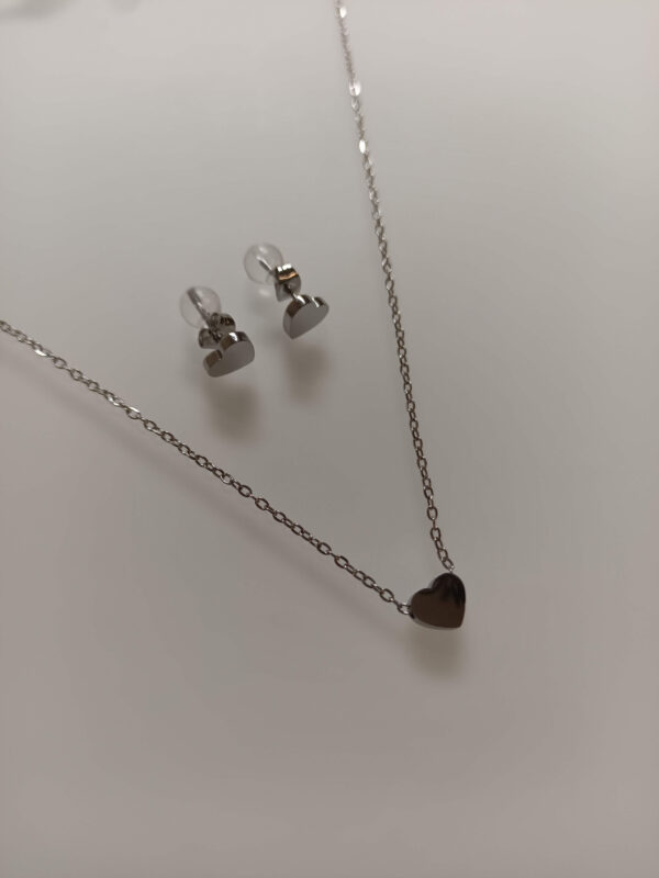 kõrvarõngad ja kaelakee komplekt hõbedane Minimalistlik ehtekomplekt (kaelakee + kõrvarõngad)