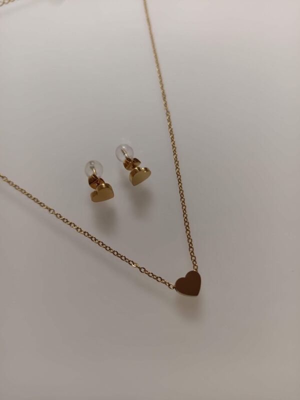 kõrvarõngad ja kaelakee komplekt kuldne Minimalistlik ehtekomplekt (kaelakee + kõrvarõngad)