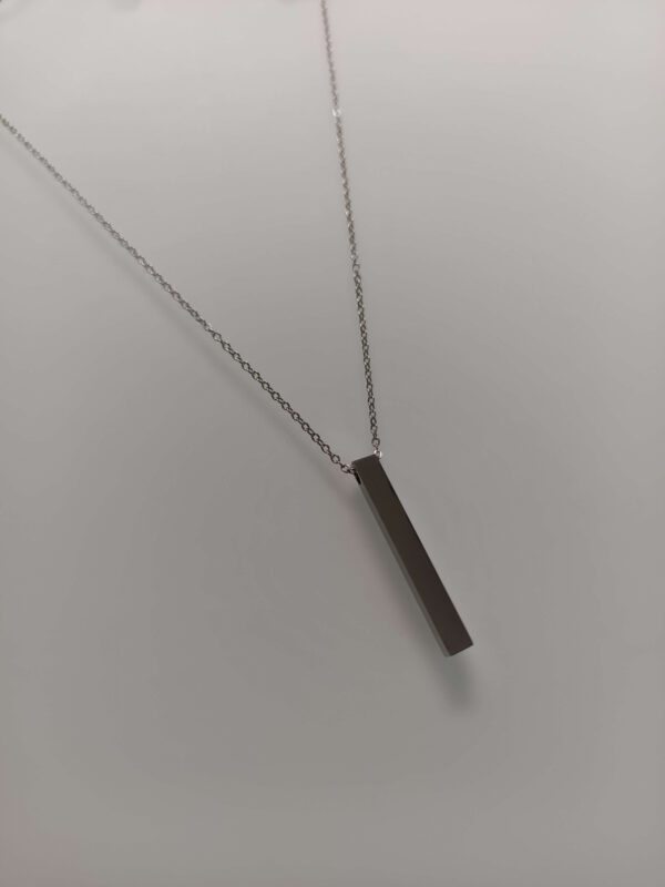 ristkülik kaelakee hõbedane Graveeritav minimalistlik ristkülikripatsiga kaelakee