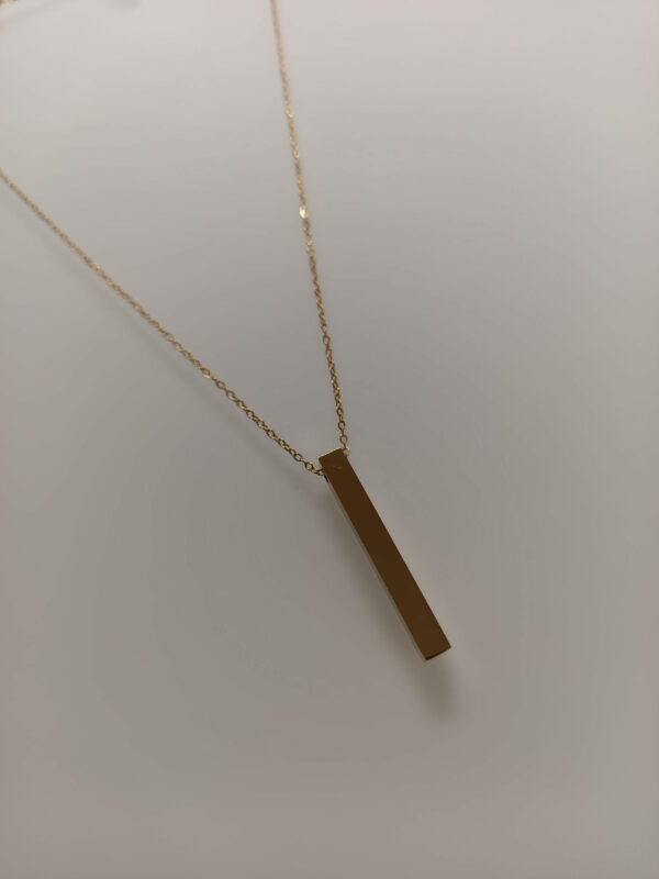 ristkülik kaelakee kuldne Graveeritav minimalistlik ristkülikripatsiga kaelakee