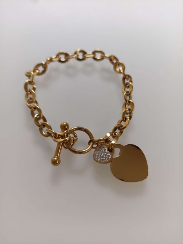 Graveeritav südamega kett-käevõru