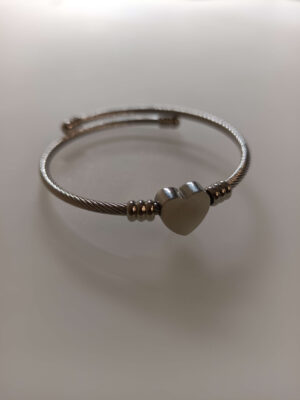 südamega tross-käevõru hõbedane Graveeritav südamega käevõru