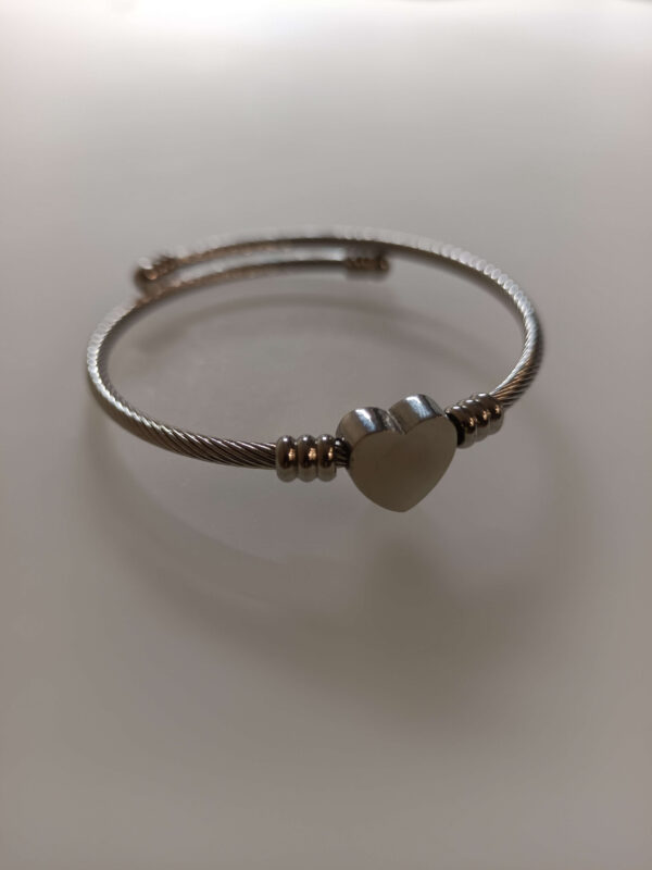 südamega tross-käevõru hõbedane Graveeritav südamega käevõru