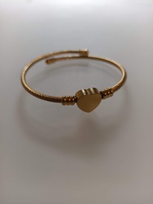 südamega tross-käevõru kuldne (1) Graveeritav südamega käevõru