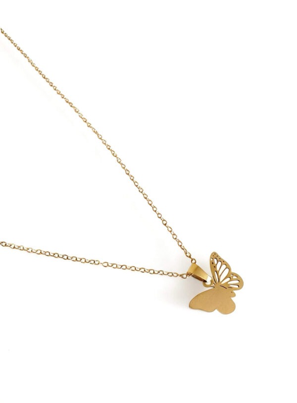 Graveeritav kuldne liblika kaelakee naistele